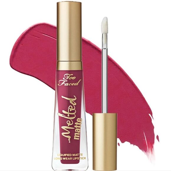 Too Faced Matte Plumpinh Liquid Lipstick in Bend and Snap (Cool Berry Tone) - Picture 3 of 16